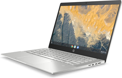 Laptop with a colorful display on a white background