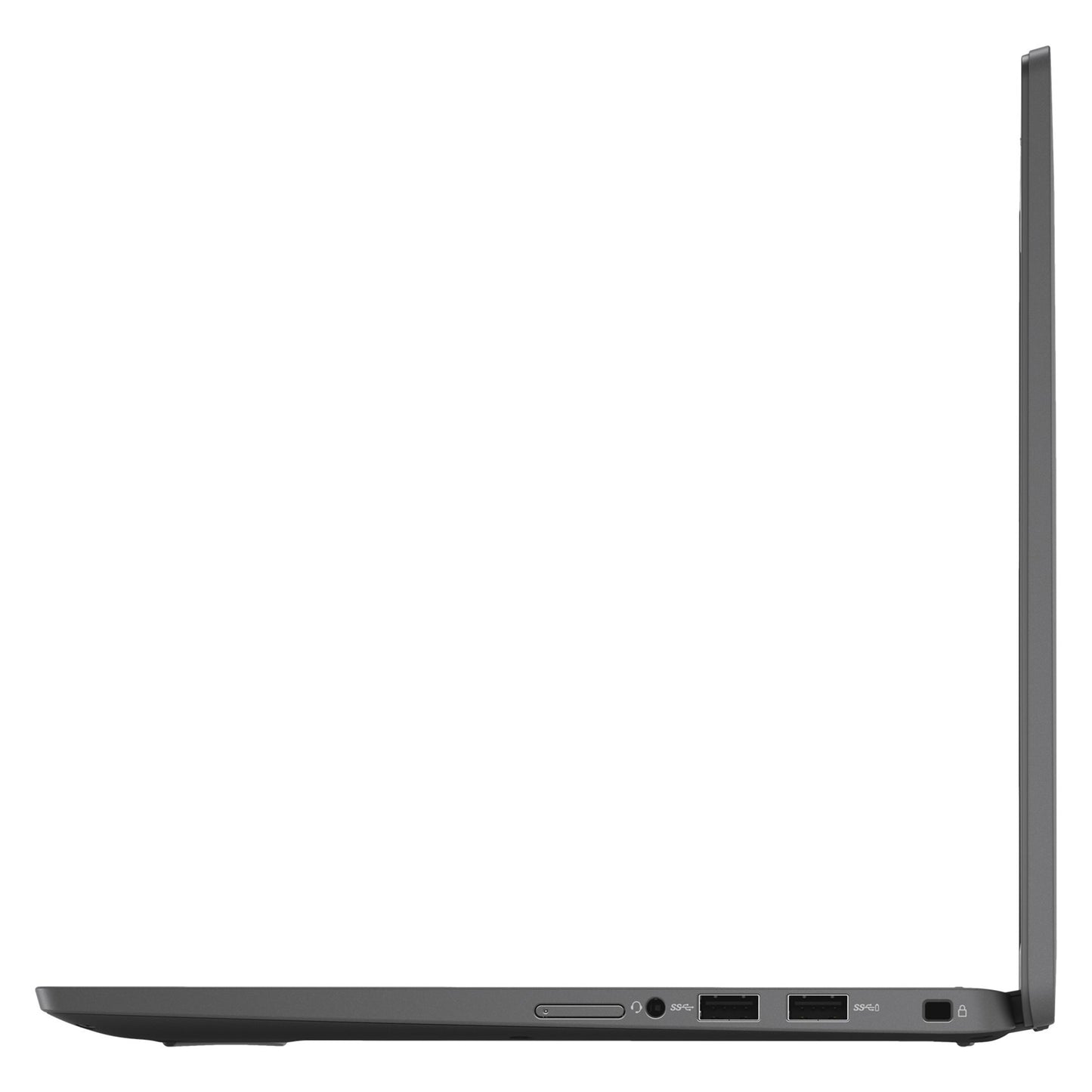 Side view of a laptop on a white background