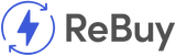 ReBuy logo with a blue lightning bolt icon