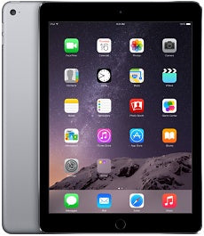 Space Gray iPad with app icons displayed on the screen
