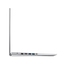 Side view of a silver laptop on a white background