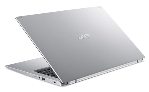Silver Acer laptop on a white background