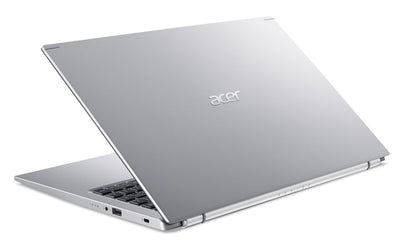 Silver Acer laptop on a white background
