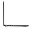 Side view of a black laptop on a white background