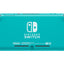 Turquoise Nintendo Switch console on a white background