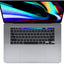 MacBook Pro with colorful display on a white background