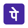 Phonepe logo with a white symbol on a blue background