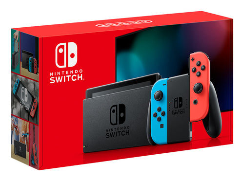 Nintendo Switch packaging with red lid and product images on a white background